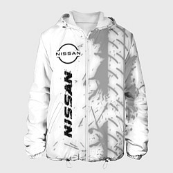 Мужская куртка Nissan speed на светлом фоне со следами шин по-вер