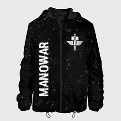 Куртка с капюшоном мужская Manowar glitch на темном фоне вертикально, цвет: 3D-черный