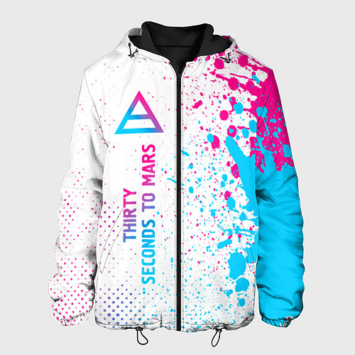 Мужская куртка Thirty Seconds to Mars neon gradient style: по-вер / 3D-Черный – фото 1