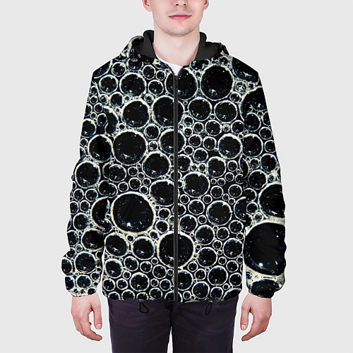 Мужская куртка Пузыри и отражение / 3D-Черный – фото 3