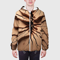 Куртка с капюшоном мужская Veins on a tree, цвет: 3D-белый — фото 2