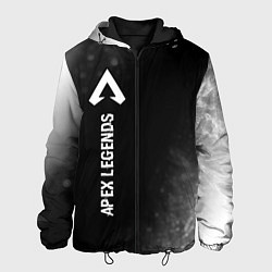 Куртка с капюшоном мужская Apex Legends glitch на темном фоне по-вертикали, цвет: 3D-черный