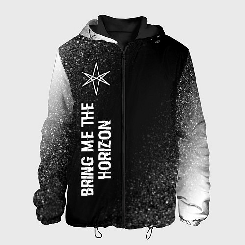 Мужская куртка Bring Me the Horizon glitch на темном фоне по-верт / 3D-Черный – фото 1