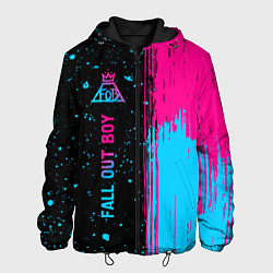 Куртка с капюшоном мужская Fall Out Boy - neon gradient по-вертикали, цвет: 3D-черный