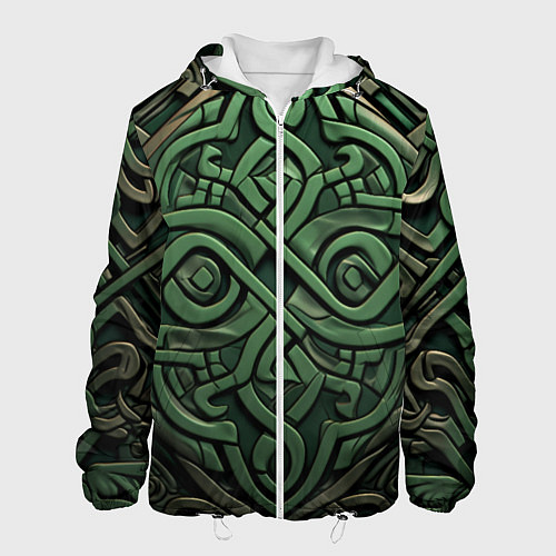Мужская куртка Симметричный узор в ирландском стиле / 3D-Белый – фото 1