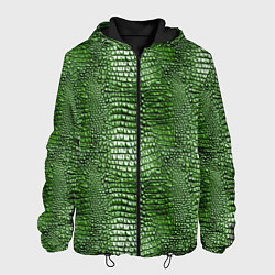 Куртка с капюшоном мужская Крокодилья кожа паттерн, цвет: 3D-черный