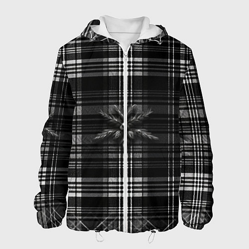 Мужская куртка Черно-белая шотландская клетка / 3D-Белый – фото 1