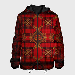 Куртка с капюшоном мужская Красная шотландская клетка royal stewart, цвет: 3D-черный