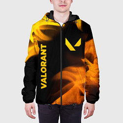 Куртка с капюшоном мужская Valorant - gold gradient вертикально, цвет: 3D-черный — фото 2