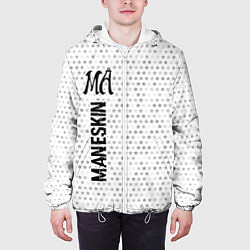 Куртка с капюшоном мужская Maneskin glitch на светлом фоне по-вертикали, цвет: 3D-белый — фото 2