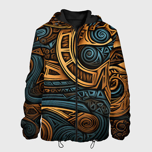 Мужская куртка Паттерн в викингском стиле / 3D-Черный – фото 1