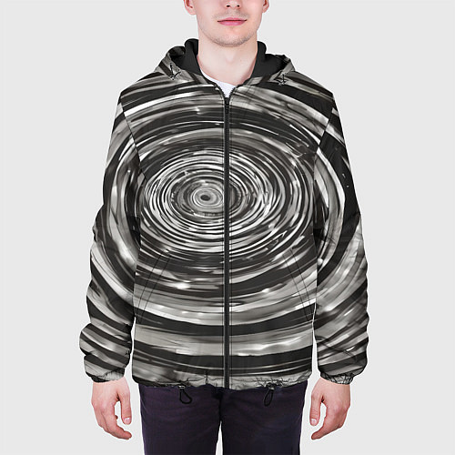 Мужская куртка Круги бесконечности в космосе / 3D-Черный – фото 3