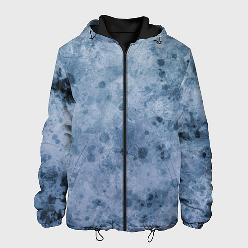 Мужская куртка Абстракция - сине-серая грусть / 3D-Черный – фото 1