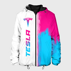 Мужская куртка Tesla neon gradient style по-вертикали