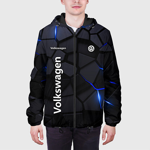 Мужская куртка Volkswagen - плиты с эффектом свечения / 3D-Черный – фото 3