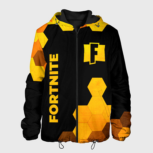 Мужская куртка Fortnite - gold gradient вертикально / 3D-Черный – фото 1
