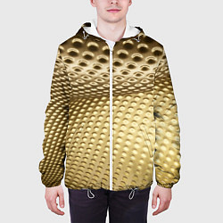 Куртка с капюшоном мужская Золотая сетка абстракция, цвет: 3D-белый — фото 2