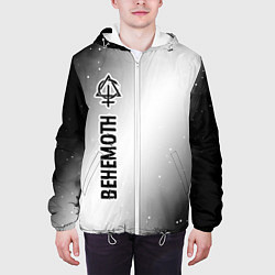 Куртка с капюшоном мужская Behemoth glitch на светлом фоне по-вертикали, цвет: 3D-белый — фото 2