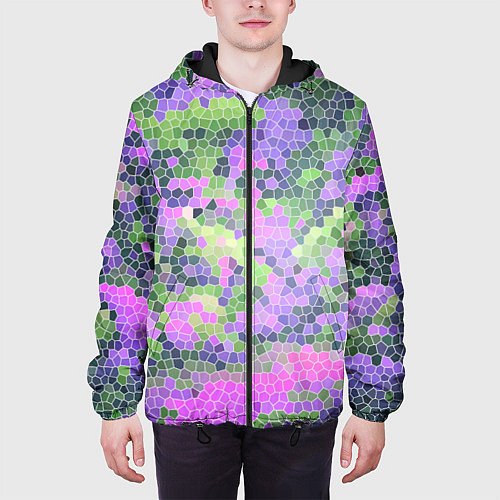 Мужская куртка Разноцветный витраж / 3D-Черный – фото 3