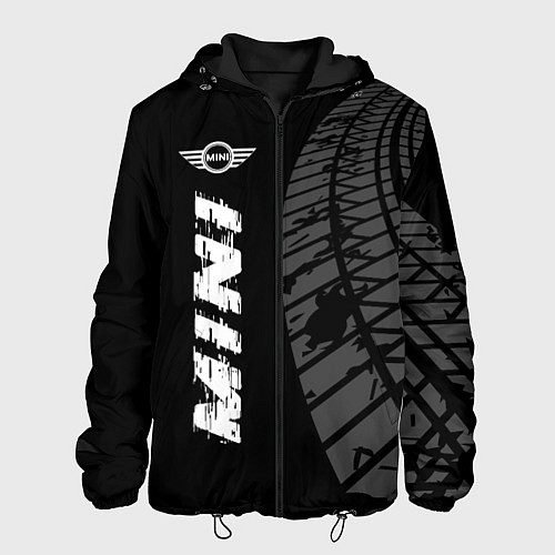 Мужская куртка Mini speed на темном фоне со следами шин по-вертик / 3D-Черный – фото 1