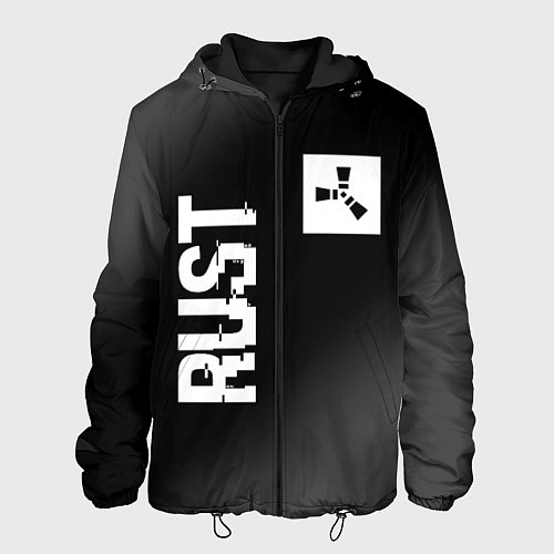 Мужская куртка Rust glitch на темном фоне вертикально / 3D-Черный – фото 1