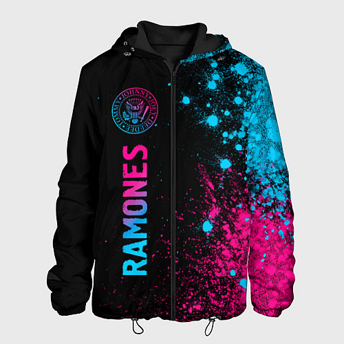Мужская куртка Ramones - neon gradient по-вертикали / 3D-Черный – фото 1