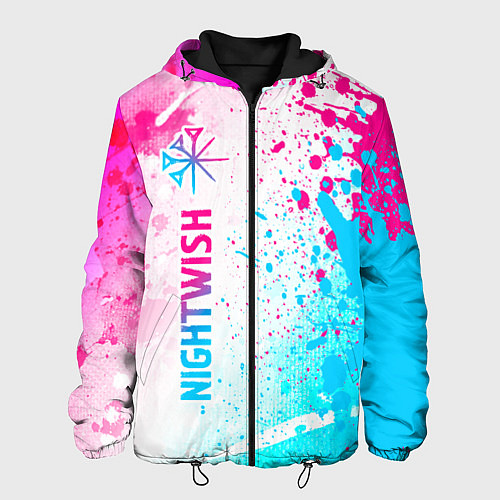 Мужская куртка Nightwish neon gradient style по-вертикали / 3D-Черный – фото 1