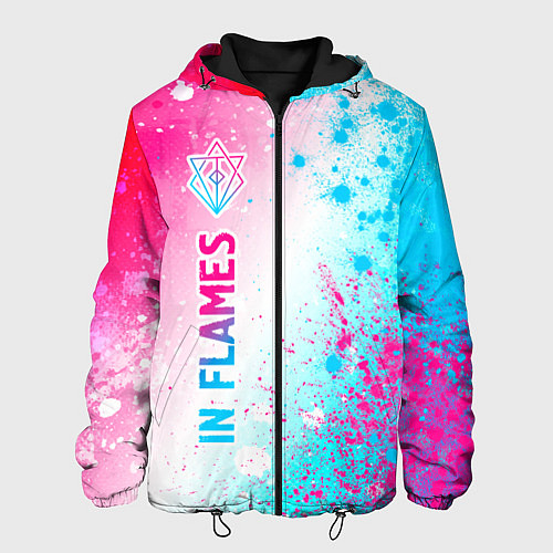 Мужская куртка In Flames neon gradient style по-вертикали / 3D-Черный – фото 1