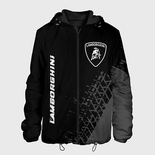 Мужская куртка Lamborghini speed на темном фоне со следами шин ве / 3D-Черный – фото 1