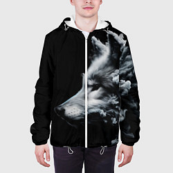 Куртка с капюшоном мужская Дымный волк, цвет: 3D-белый — фото 2