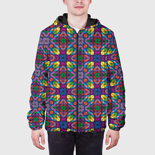 Мужская куртка Стеклянная мозаика / 3D-Черный – фото 3