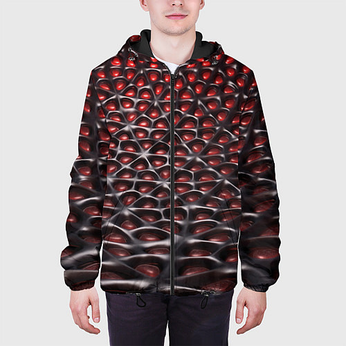 Мужская куртка Гранатовые зёрна абстракция / 3D-Черный – фото 3
