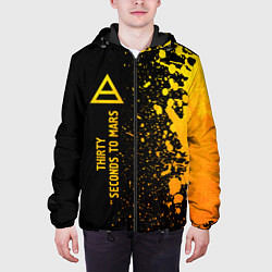 Куртка с капюшоном мужская Thirty Seconds to Mars - gold gradient по-вертикал, цвет: 3D-черный — фото 2
