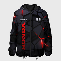 Куртка с капюшоном мужская Honda - плиты с эффектом свечения, цвет: 3D-черный