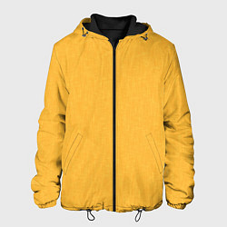 Куртка с капюшоном мужская Жёлтый однотонный текстура, цвет: 3D-черный