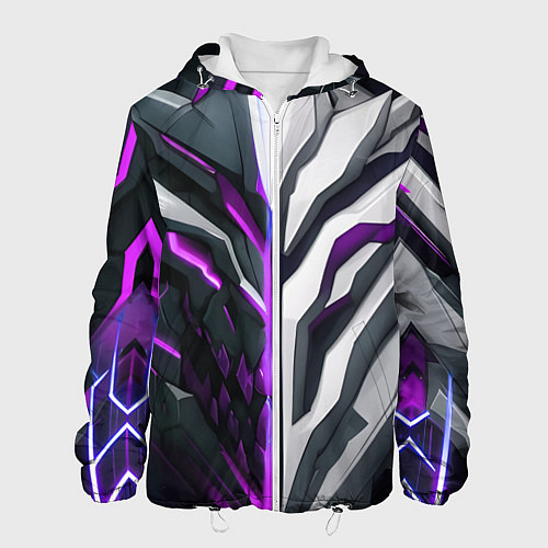 Мужская куртка Броня адская и райская фиолетовая / 3D-Белый – фото 1