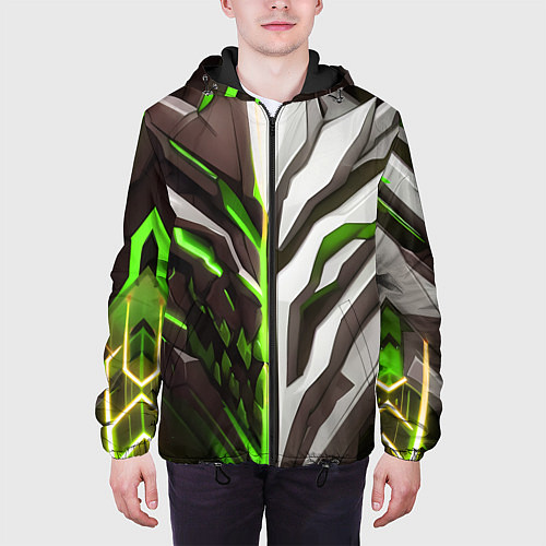 Мужская куртка Броня адская и райская зелёная / 3D-Черный – фото 3