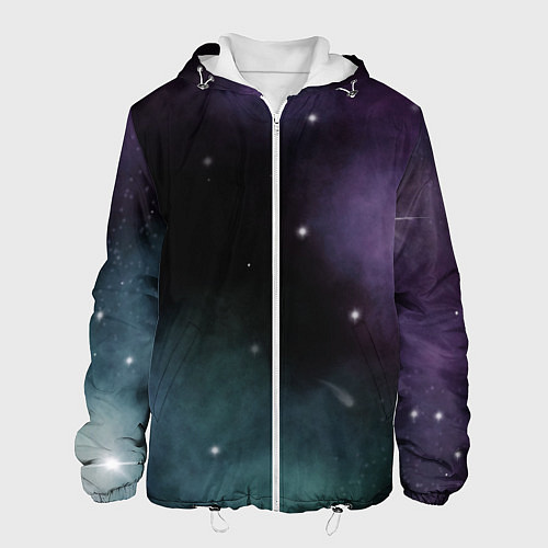 Мужская куртка Космос и звезды на темном фоне / 3D-Белый – фото 1