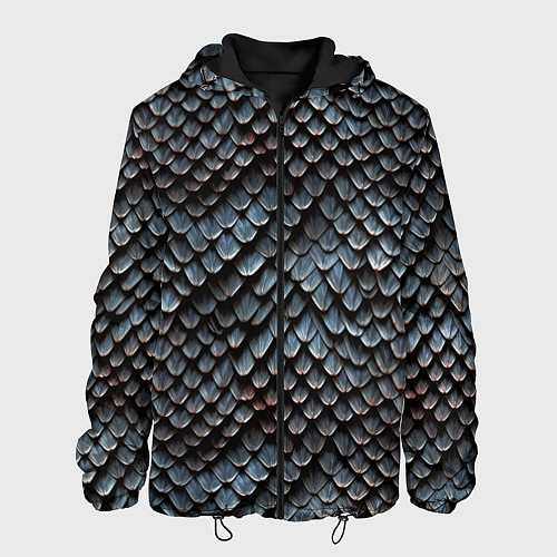 Мужская куртка Паттерн чешуя дракона / 3D-Черный – фото 1