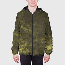 Куртка с капюшоном мужская Абстракция - khaki background, цвет: 3D-черный — фото 2