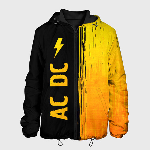 Мужская куртка AC DC - gold gradient по-вертикали / 3D-Черный – фото 1