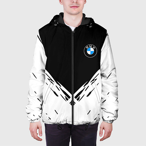 Мужская куртка BMW стильная геометрия спорт / 3D-Черный – фото 3