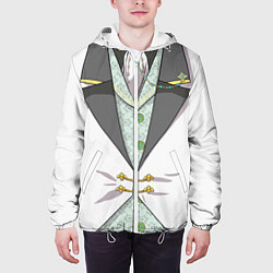 Куртка с капюшоном мужская Белый мультяшный фрак с шейным платком, цвет: 3D-белый — фото 2