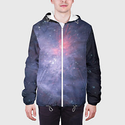 Куртка с капюшоном мужская Космические брызги, цвет: 3D-белый — фото 2