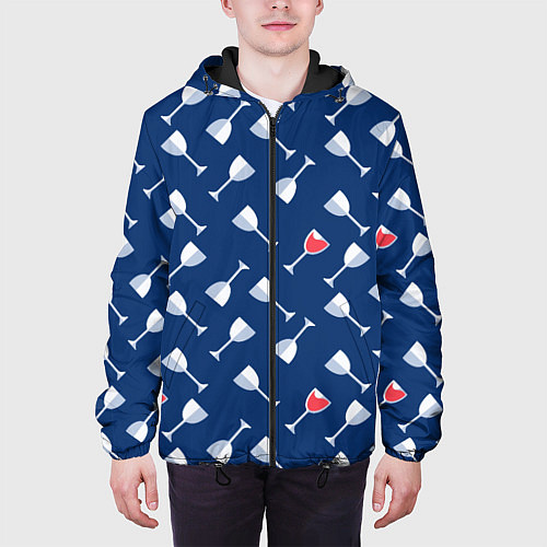 Мужская куртка Бокальчик винишка / 3D-Черный – фото 3