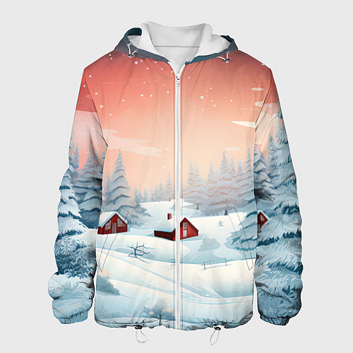 Мужская куртка Погружение в зимнюю атмосферу / 3D-Белый – фото 1