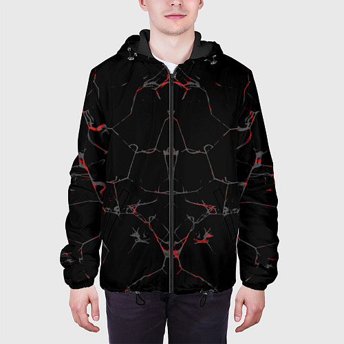 Мужская куртка Черные текстуры и трещины / 3D-Черный – фото 3