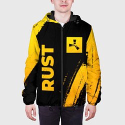 Куртка с капюшоном мужская Rust - gold gradient вертикально, цвет: 3D-черный — фото 2