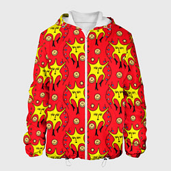 Куртка с капюшоном мужская Звездная каракуля, цвет: 3D-белый