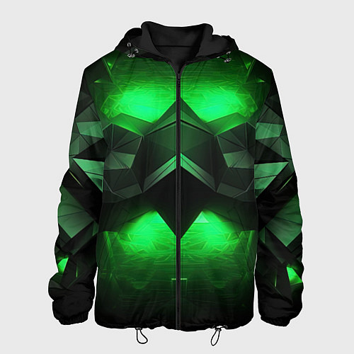 Мужская куртка Абстрактное царство зелени / 3D-Черный – фото 1